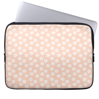Pretty Coral Pink Color Floral Pattern. Laptop Sleeve