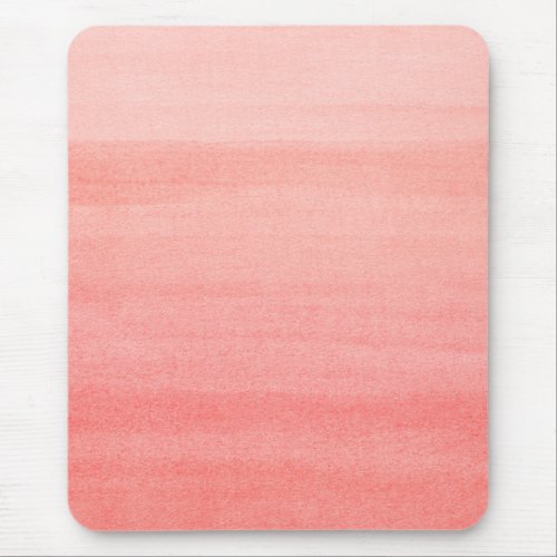 Pretty Coral Pink Ombre Watercolor Pattern Mouse Pad