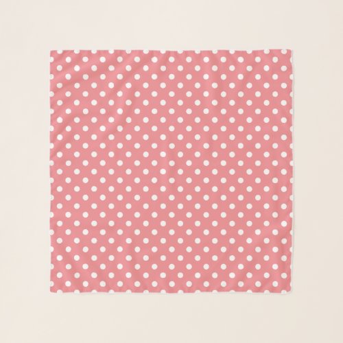 Pretty coral pink polka dots pattern chiffon scarf