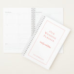 Pretty Coral typography and border Wedding Planner<br><div class="desc">Planning a wedding can be a mammouth task,  and this handy planner will keep everything on track for you! To coordinate with the Minimalist Coral wedding stationery range,  you can easily personalise the text on the front cover and also change the background and text colors if you so wish.</div>