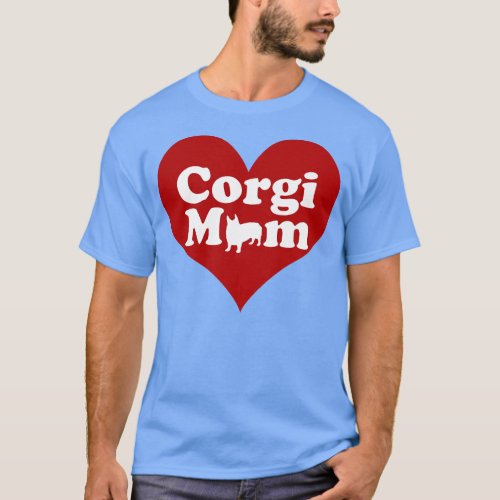 Pretty Corgi Mom Pink Heart T_Shirt