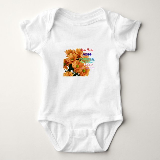 Pretty Cosmic Flower - Enchanting Galaxy Botanical Baby Bodysuit (Front)