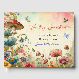 Pretty Cottage Core Vintage Wedding Guest Book