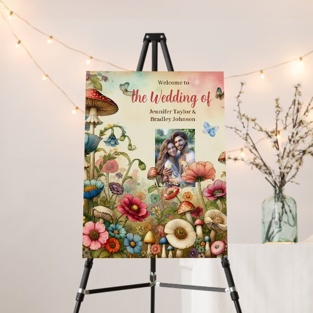 Pretty Cottage Core Vintage Welcome to our Wedding Foam Board (In Situ (Stand))