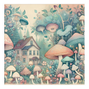 Pretty Cottage Core Whimsical Village Acrylic Print
