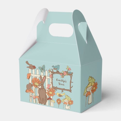 Pretty Cottagecore Birds and Animals Personalized Favor Boxes
