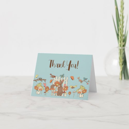 Pretty Cottagecore Birds and Animals Thank You Card