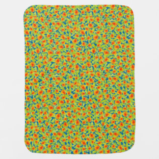 Pretty Country Marigolds on Blue Baby Blanket