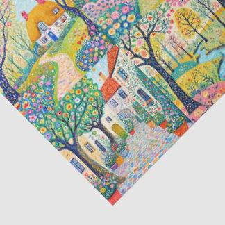 Pretty Country Squares Tissue Paper. Paper