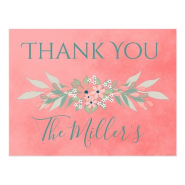 Pretty Country Wedding Thank You Postcard Pretty Country Wedding Thank You Postcard