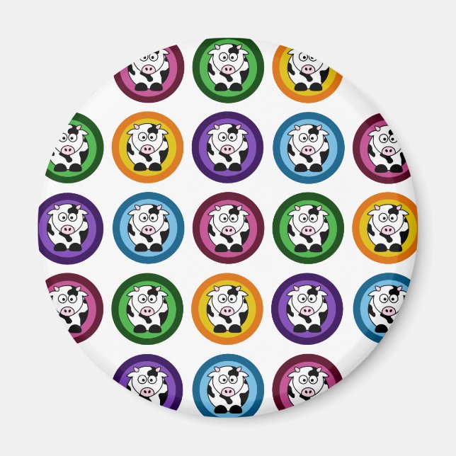 Pretty Cow Circles Magnet (Front)