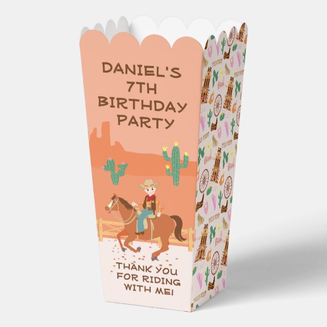 Pretty Cowgirl and horse Birthday Party Favor Boxes (Front)