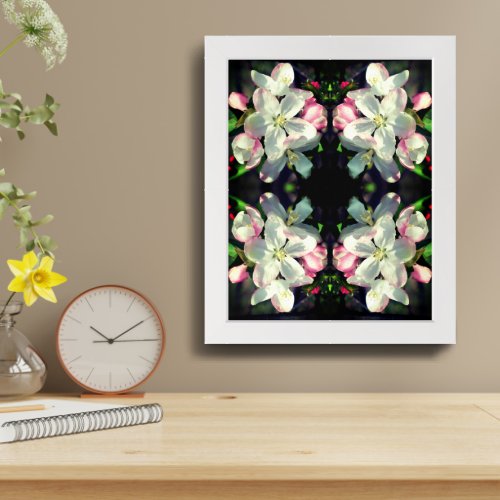 Pretty Crabapple Flower Blossoms Abstract Framed Framed Art