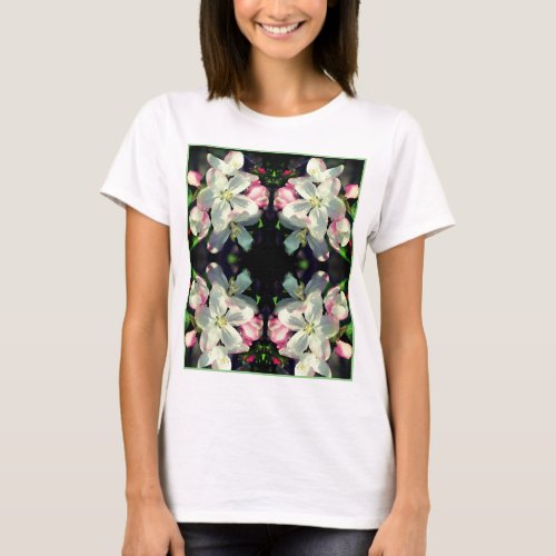 Pretty Crabapple Flower Blossoms Abstract  T_Shirt
