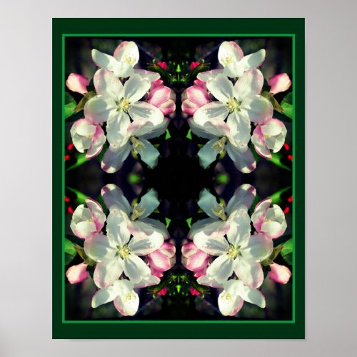 Pretty Crabapple Spring Flower Blossoms Abstract Poster