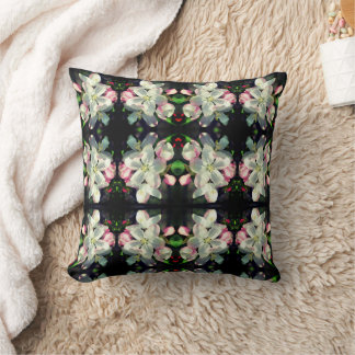 Pretty Crabapple Spring Flower Blossoms Abstract Throw Pillow