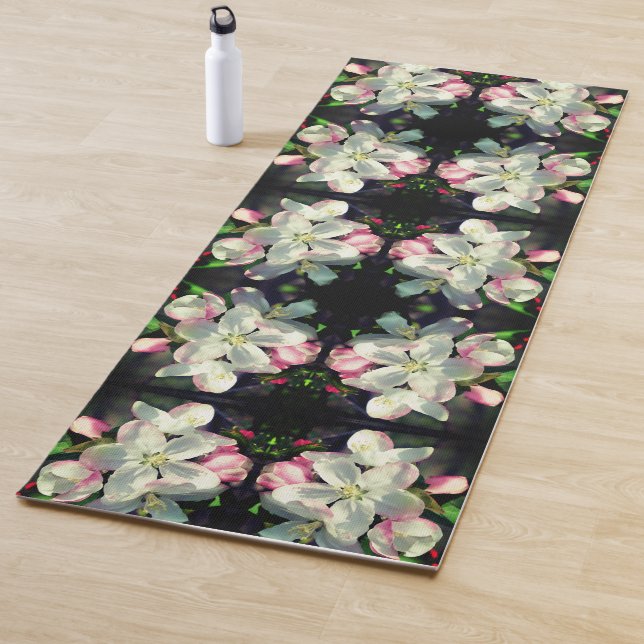 Pretty Crabapple Spring Flower Blossoms Abstract Yoga Mat (In Situ)