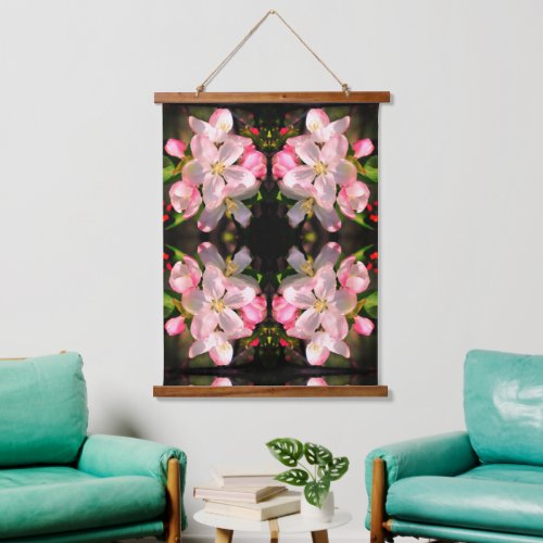 Pretty Crabapple Spring Flower Blossoms Close Up  Hanging Tapestry