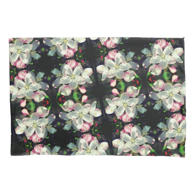 Pretty Crabapple Spring Flower Blossoms Close Up  Pillow Case (Front)