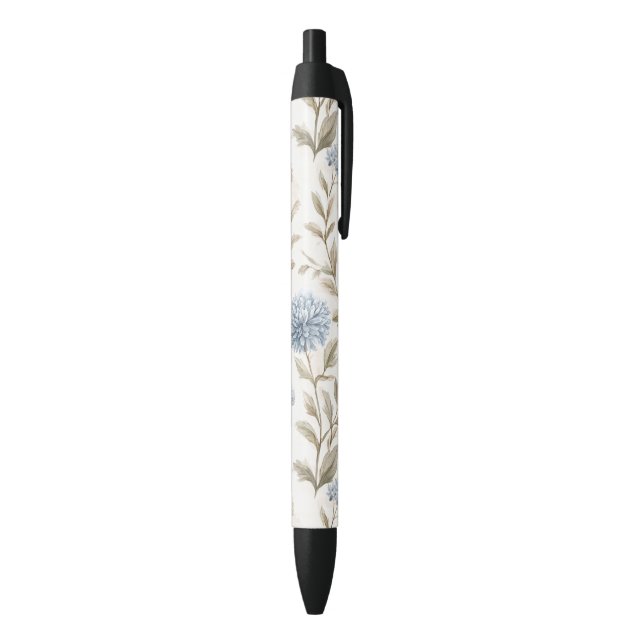 Pretty Cream Blue Flowers Pen (Bottom (Vertical))
