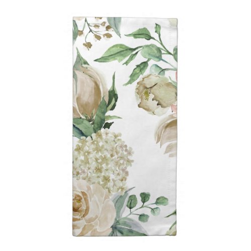 Pretty Cream Floral Botanical Cloth Napkin