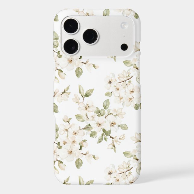 Pretty Cream Flowering Tree  iPhone Case (Back)