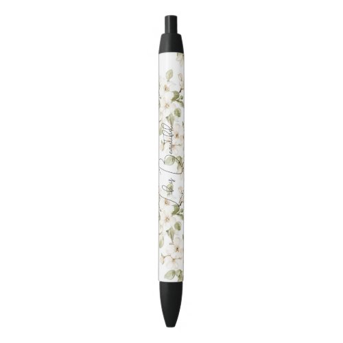 Pretty Cream Flowering Tree Pen
