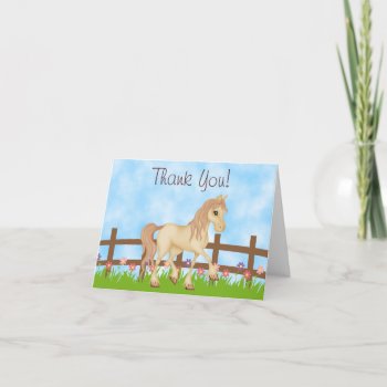 Pretty Cream Horse And Flowers Thank You by TheCutieCollection at Zazzle