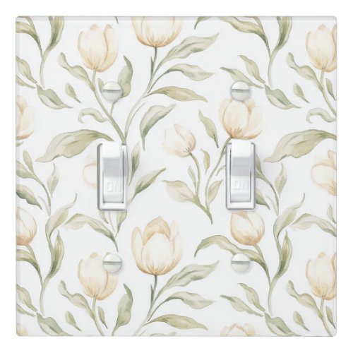 Pretty Cream Tulip Flowers Light Switch Cover