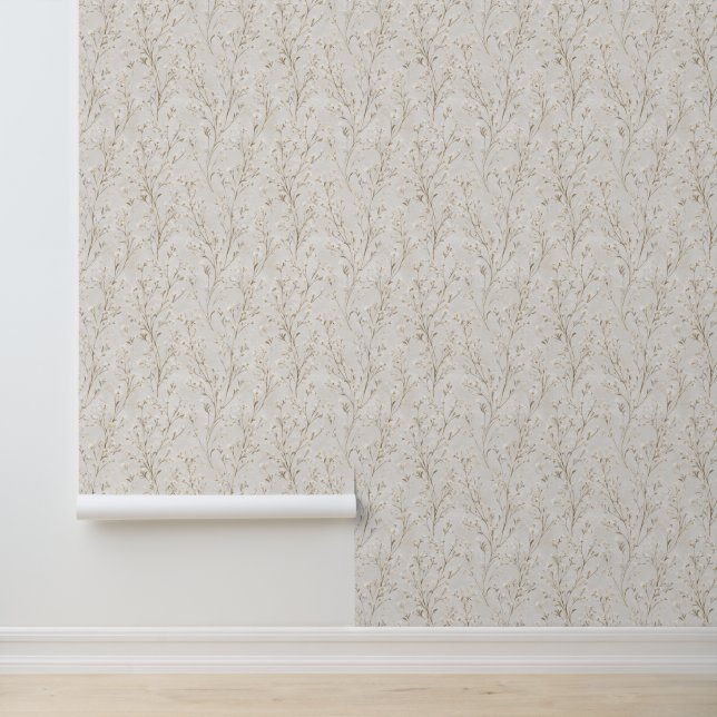 Pretty Cream White Flowers Wallpaper (Application)