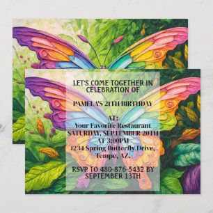 Pretty Creative Butterfly Design Birthday Party Invitation
