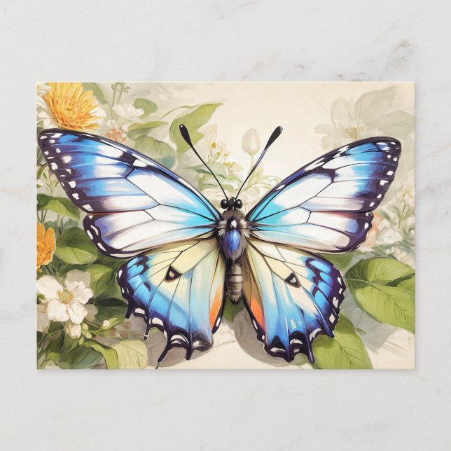 Pretty Creative Butterfly Illustration Postcard (Front)