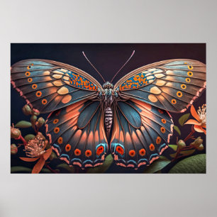 Pretty Creative Colorful Butterfly Illustration Poster
