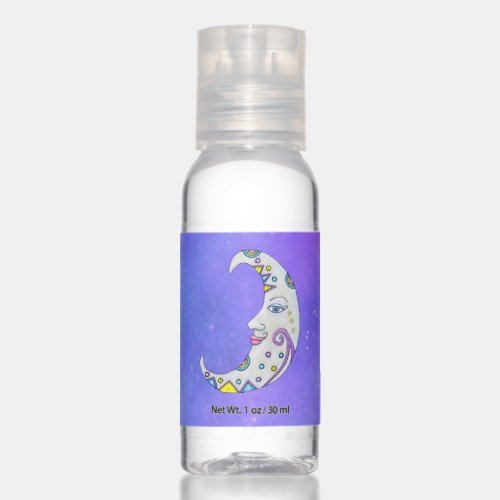 Pretty Crescent Moon Abstract Colorful Shapes Face Hand Sanitizer
