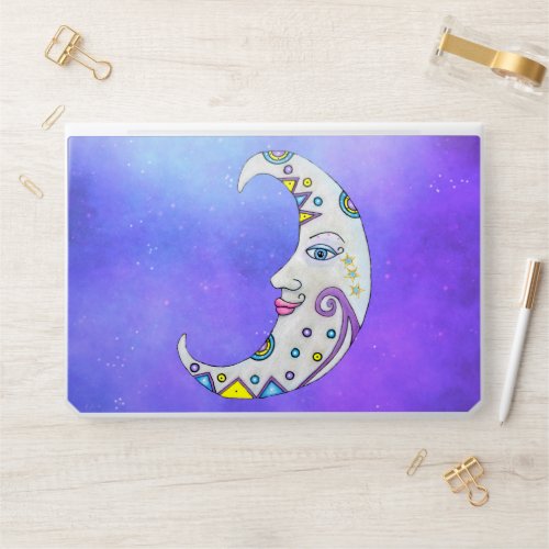 Pretty Crescent Moon Colorful Decorations Face Sky HP Laptop Skin