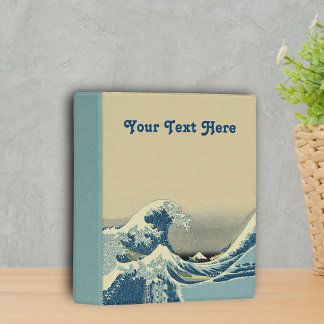 Pretty Cresting Big Blue White Ocean Waves Boats Mini Binder