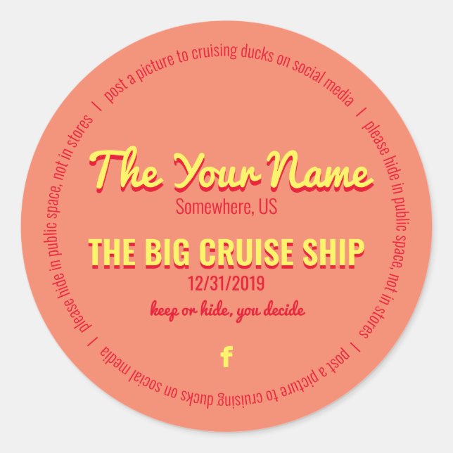 Pretty Cruising Ducks Personalized Classic Round Sticker (Front)