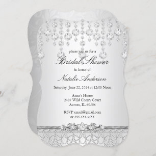 Pretty Crystal Bridal Shower Invitation