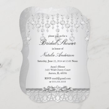 Pretty Crystal Bridal Shower Invitation by ExclusiveZazzle at Zazzle