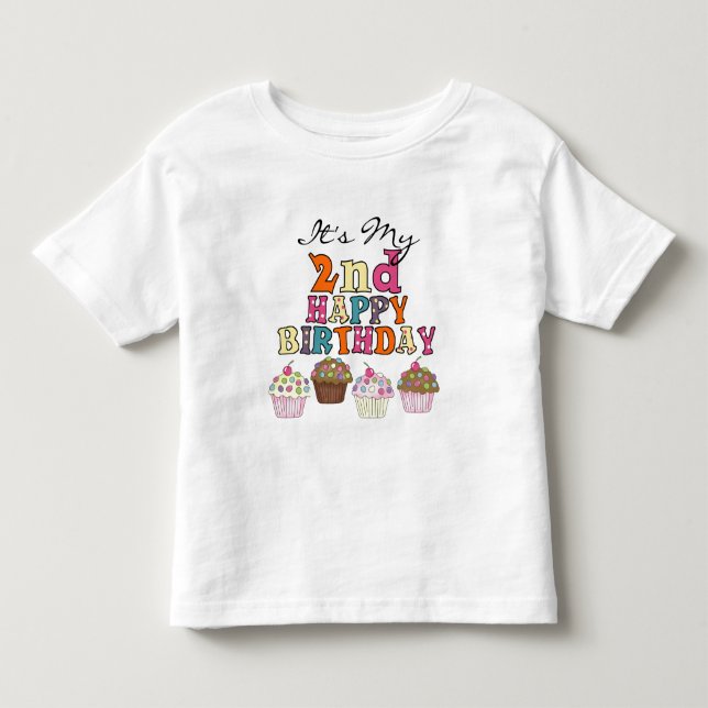 Pretty Cupcakes 2nd Birthday Tshirts and Gifts (Front)