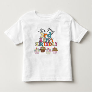 Pretty Cupcakes 3rd Birthday Tshirts and Gifts