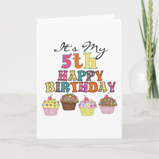 Pretty Cupcakes 5th Birthday Tshirts and Gifts Card