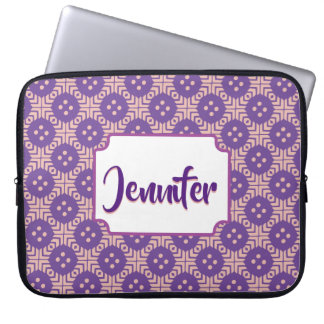Pretty Custom Color Circle And Dot Design Laptop Sleeve