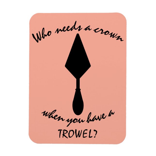 Pretty Custom Pink and Black Archaeologist Trowel  Magnet (Vertical)