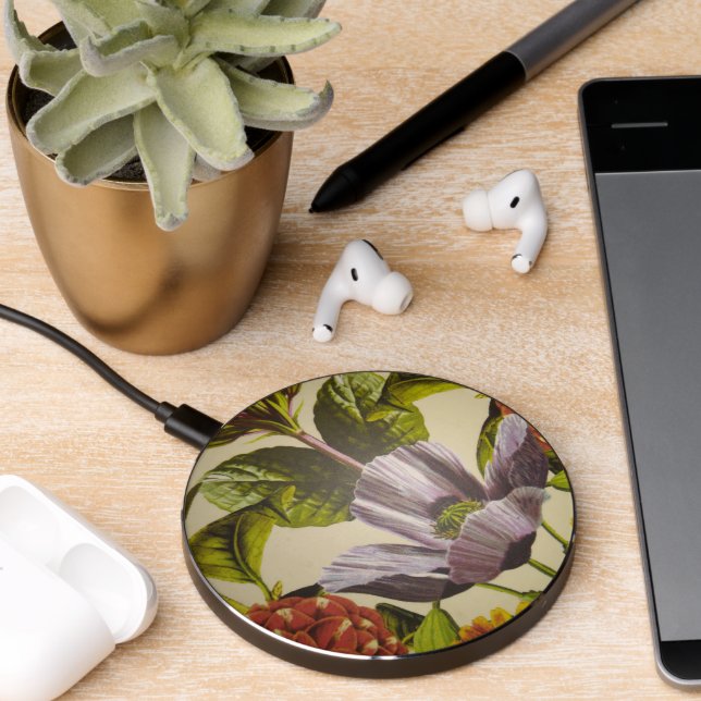 Pretty Custom Purple Flower Charger (Desk 2)