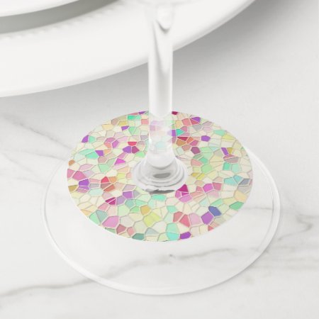 Pretty Cut Glass 2 Wine Glass Tag