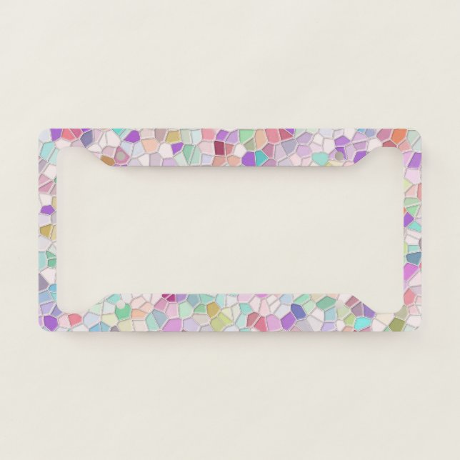 Pretty Cut Glass  License Plate Frame (Front)