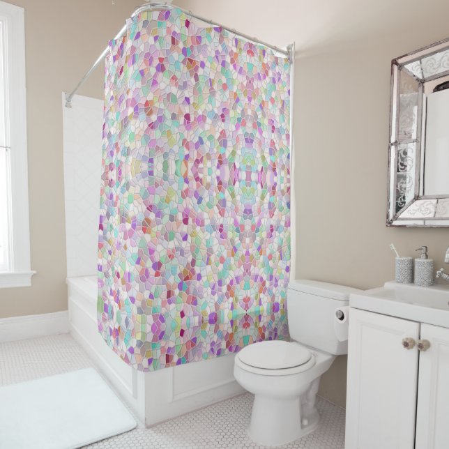 Pretty Cut Glass  Shower Curtain (In Situ)