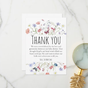 Pretty cute butterfly baby shower thank you cards