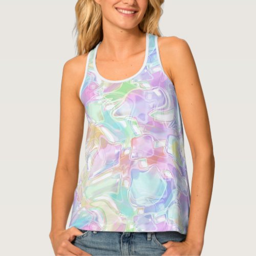 Pretty Cute Colorful Futuristic Swirls Pattern Tank Top